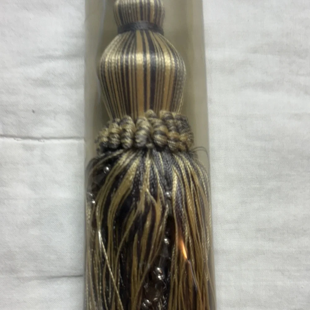 Signature Collection Elegant Silver & Cream Tassel Curtain Tiebacks Set of 4 NWT